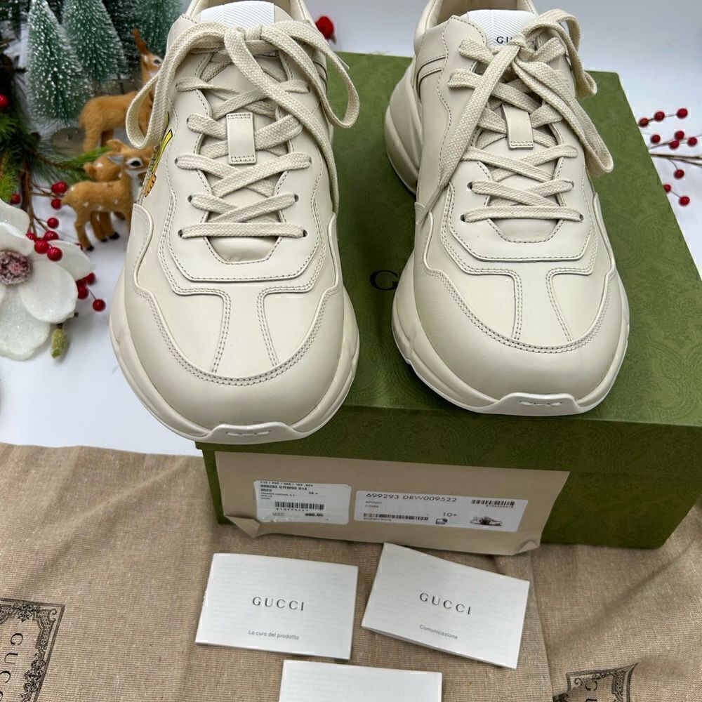 Men’s Gucci rython cat print leather sneakers size 10.5 made in Italy. - Picture 5 of 10